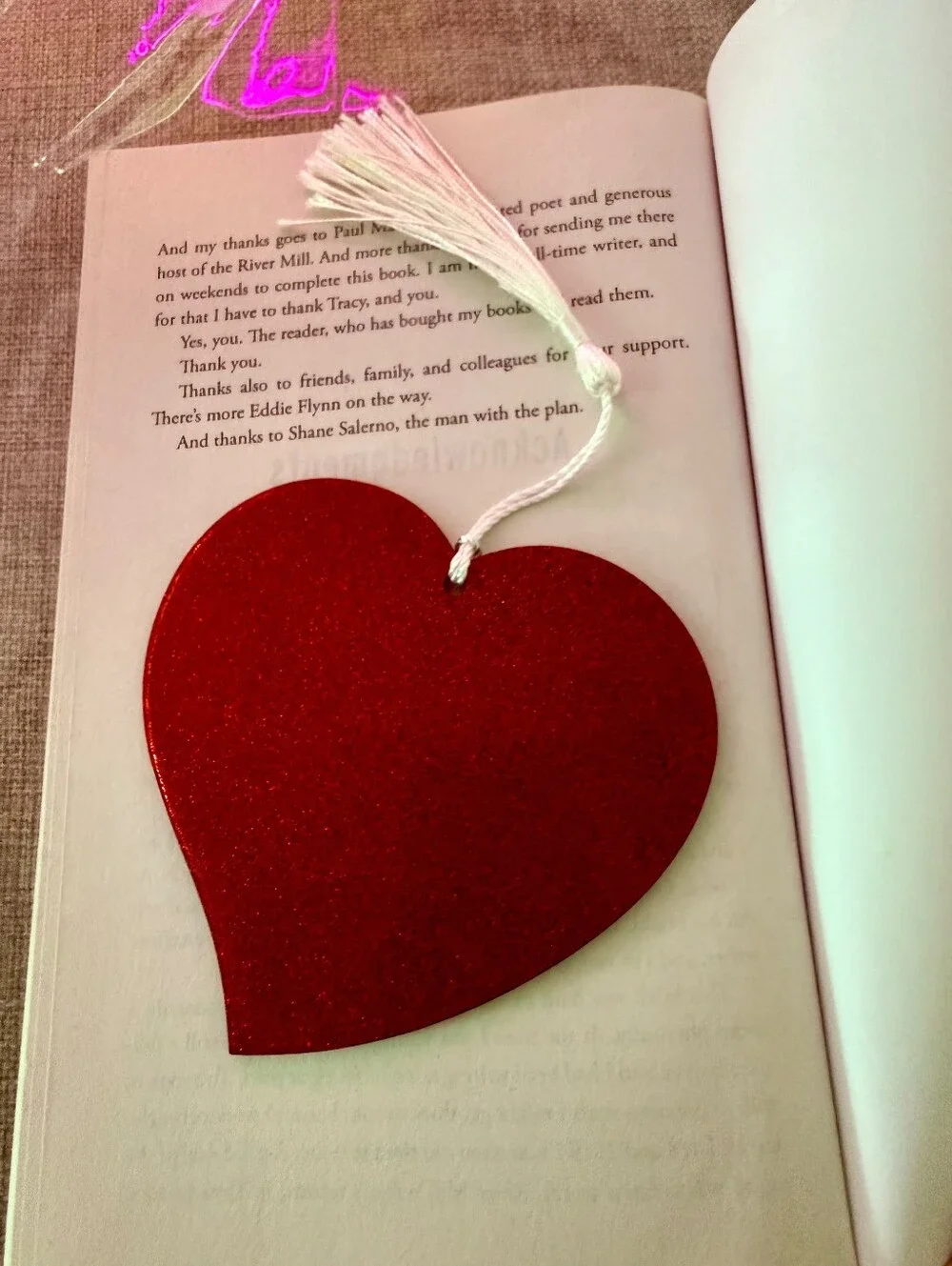 NWOT Red Heart Tassel Bookmark - White Tassel Handmade Y2k Coquette Romantic